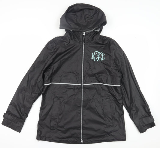 Unisex Adults UK Size M Charles River Apparel Black Rain Coat