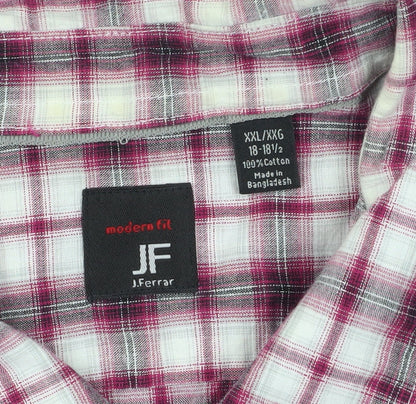 J. Ferrar Men's Multicoloured Plaid Shirt 2XL