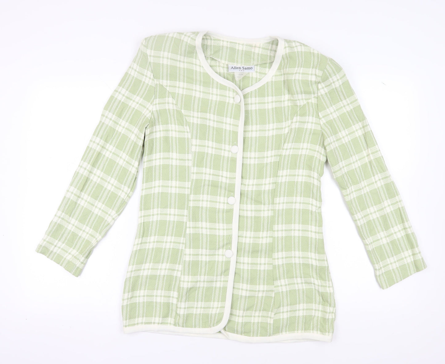 Allen Samo Women's Green Plaid Blazer Size 16