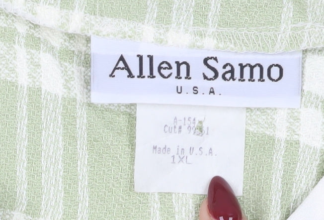 Allen Samo Women's Green Plaid Blazer Size 16