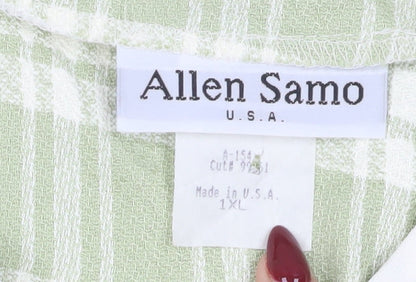 Allen Samo Women's Green Plaid Blazer Size 16