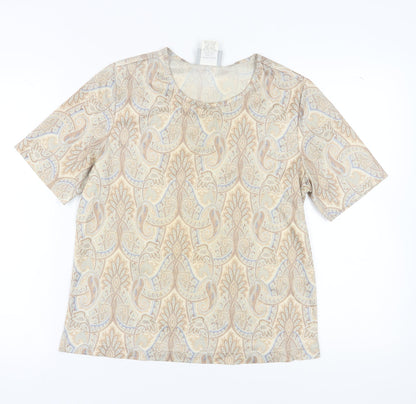Blair Women's Beige Paisley T-Shirt Size 12