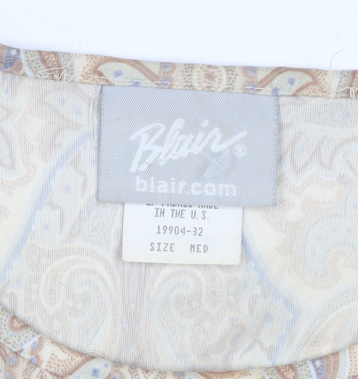 Blair Women's Beige Paisley T-Shirt Size 12