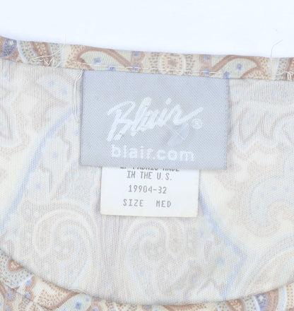 Blair Women's Beige Paisley T-Shirt Size 12