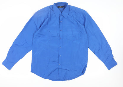 Vittorino Men's Blue Regular Fit Long Sleeve Shirt
