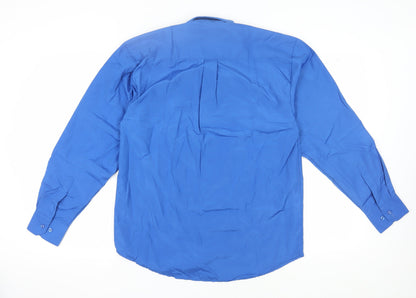 Vittorino Men's Blue Regular Fit Long Sleeve Shirt