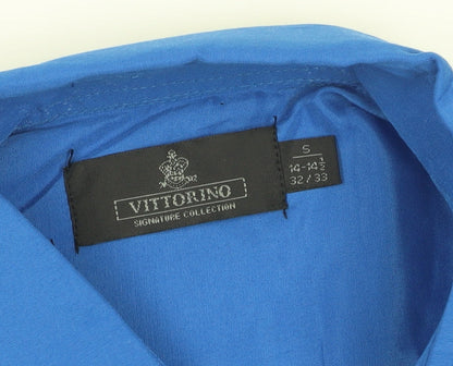 Vittorino Men's Blue Regular Fit Long Sleeve Shirt