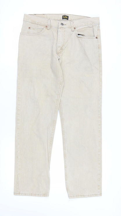 Lee Men's Beige Straight Jeans Size 33