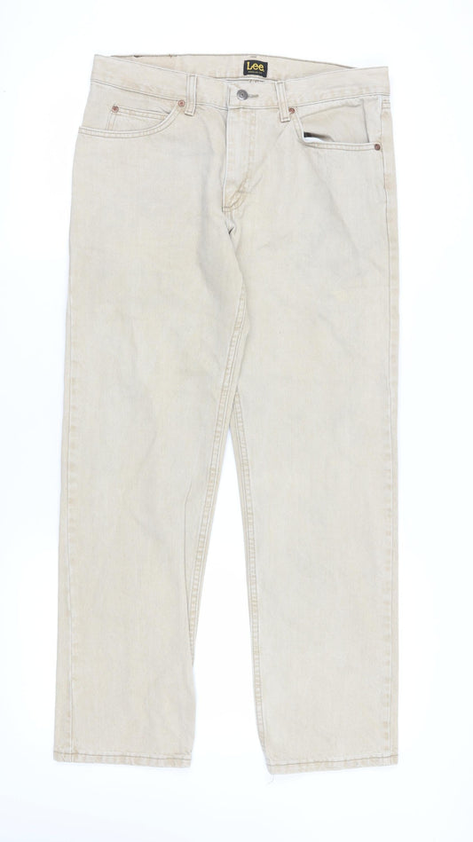 Lee Men's Beige Straight Jeans Size 33