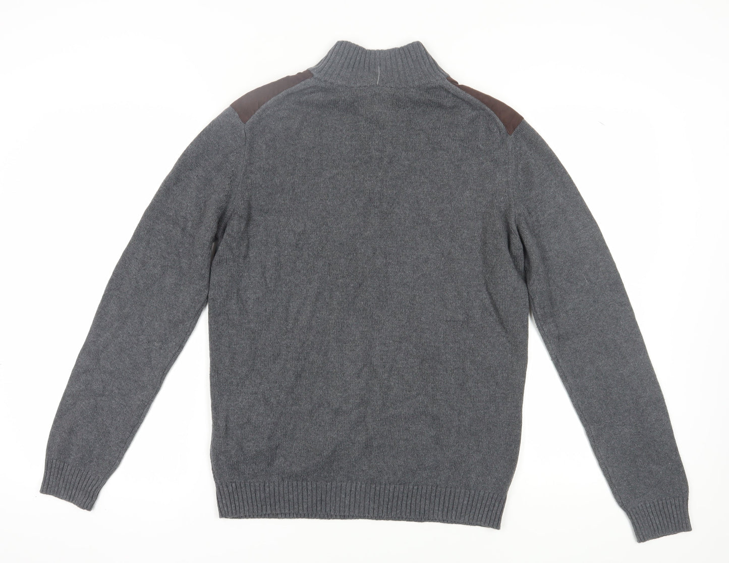RW&CO Men's Grey Henley Jumper Large - Casual Comfort