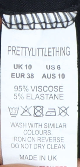 PrettyLittleThing Women's Black Midi Pencil Skirt Size 10