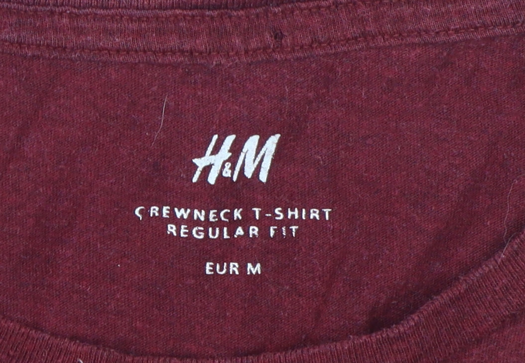 Mens UK Size M H&M Red  T-Shirt