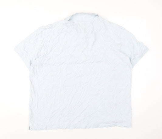 H&M Men's White Cotton Polo Shirt 2XL Short Sleeve