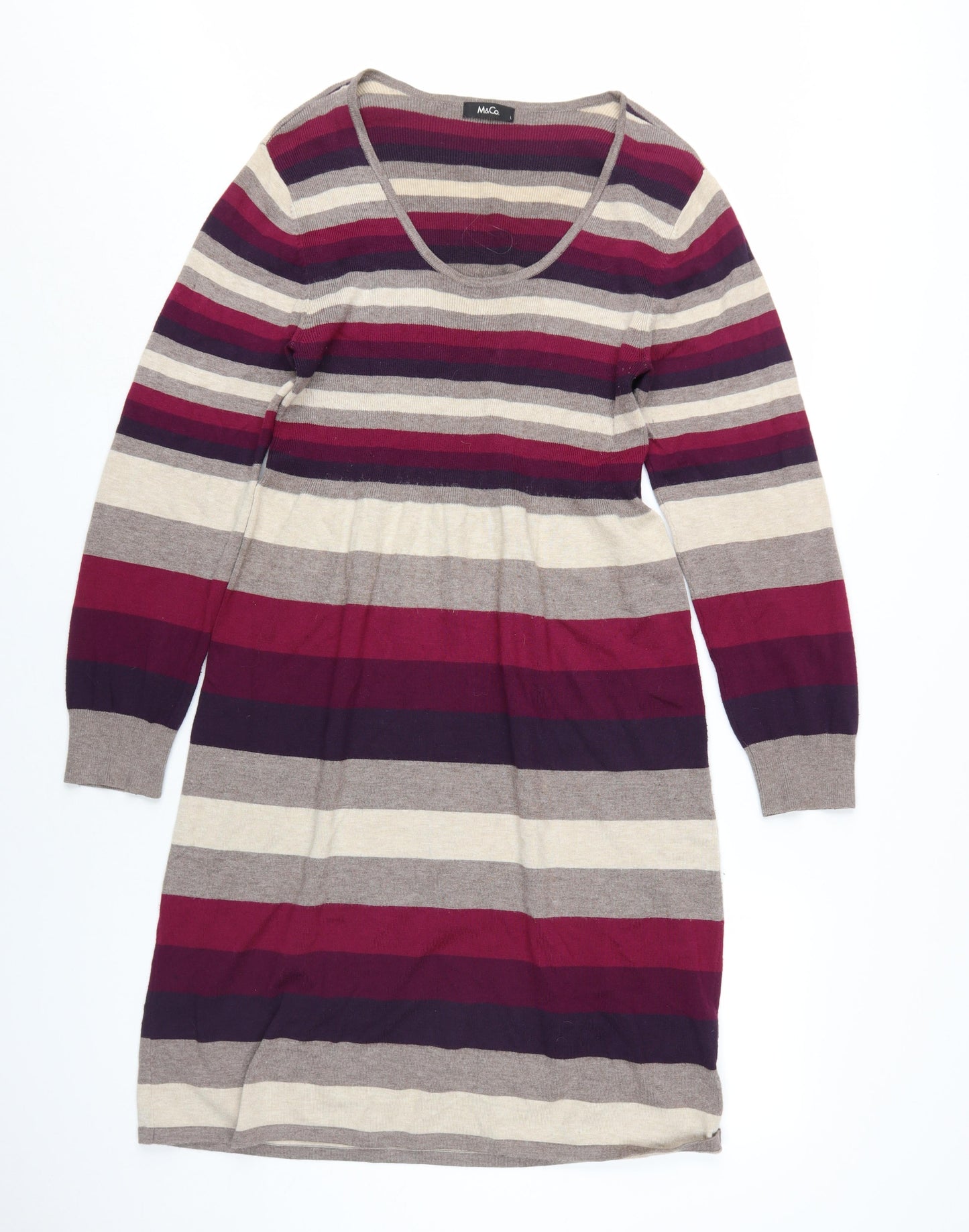 M&Co Women’s Multicoloured Striped Shift Dress L