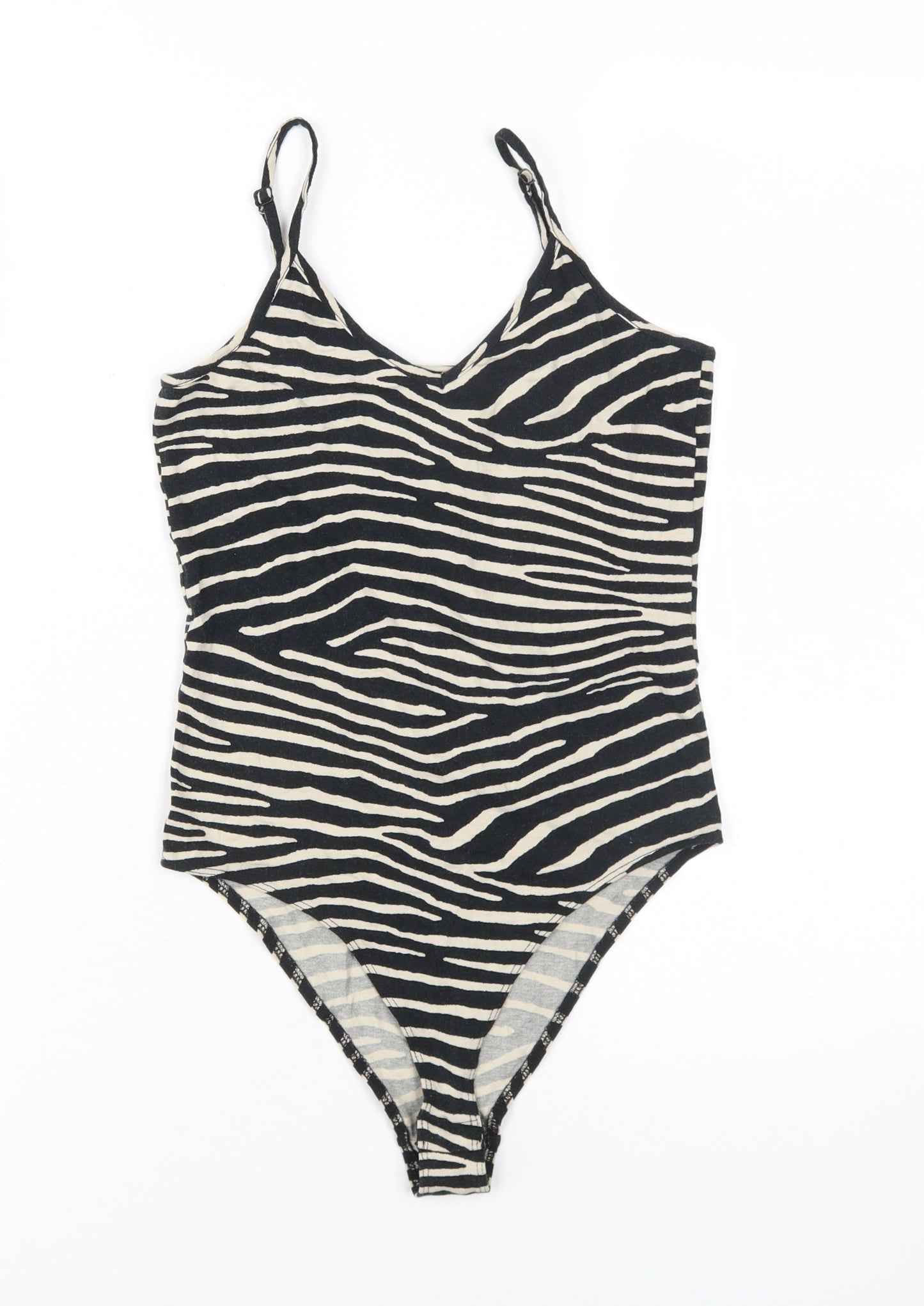 H&M Women's Black XS Animal Print Bodysuit