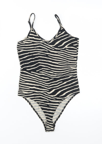 H&M Women's Black XS Animal Print Bodysuit