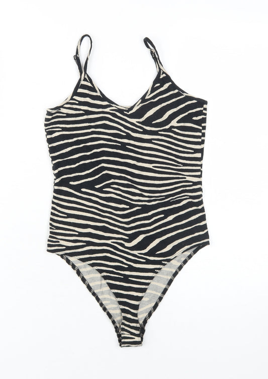 H&M Women's Black XS Animal Print Bodysuit