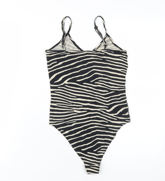 H&M Women's Black XS Animal Print Bodysuit