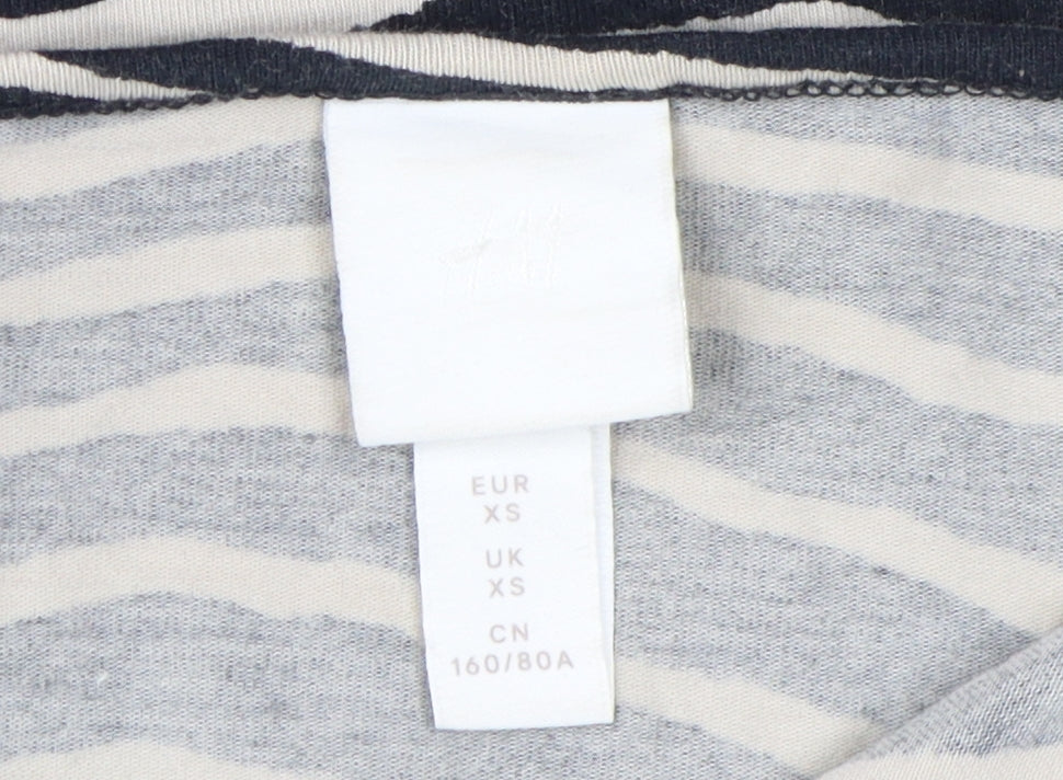 H&M Women's Black XS Animal Print Bodysuit