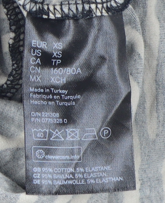 H&M Women's Black XS Animal Print Bodysuit