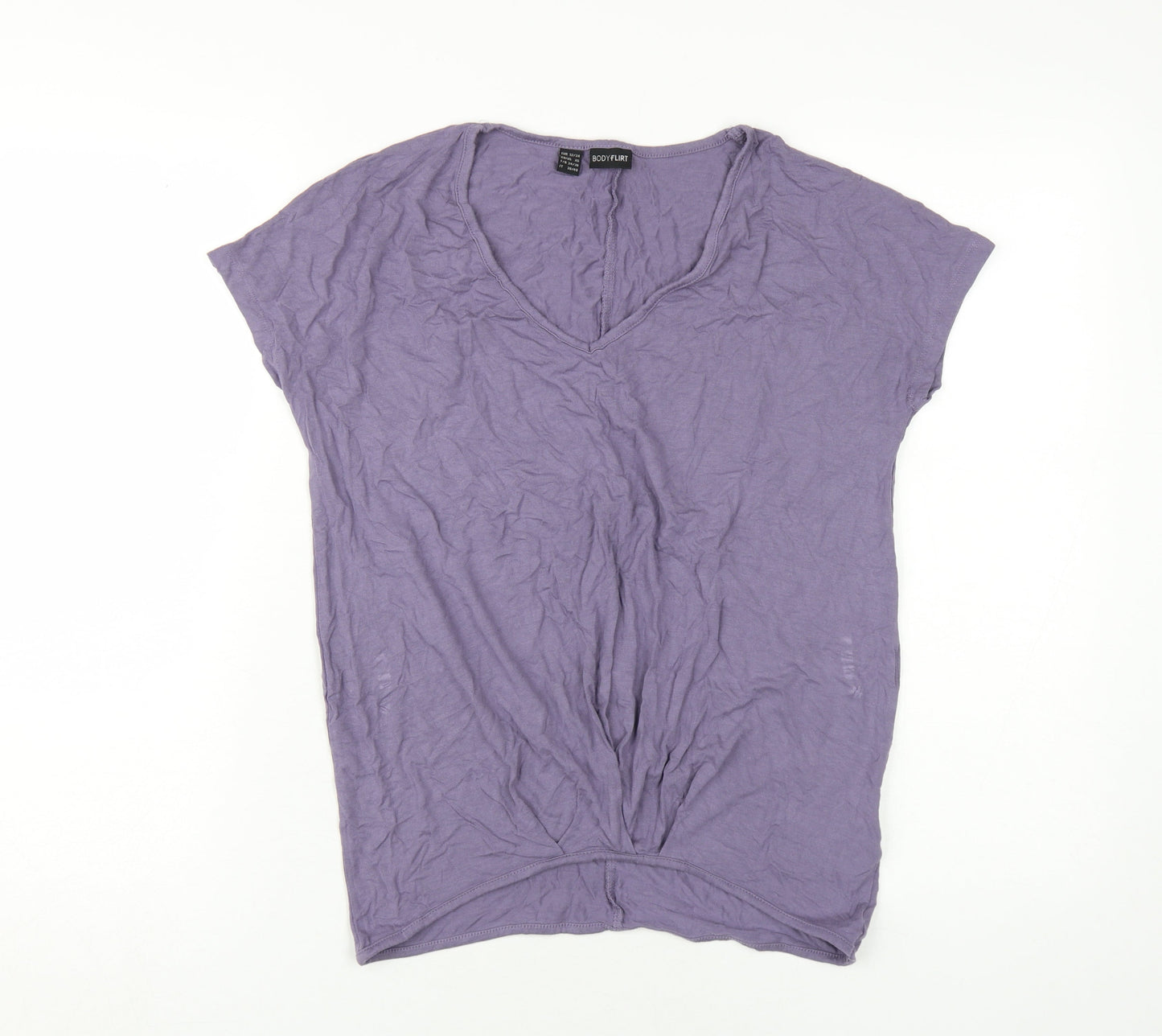 Womens UK Size XS Body Flirt Purple Basic T-Shirt