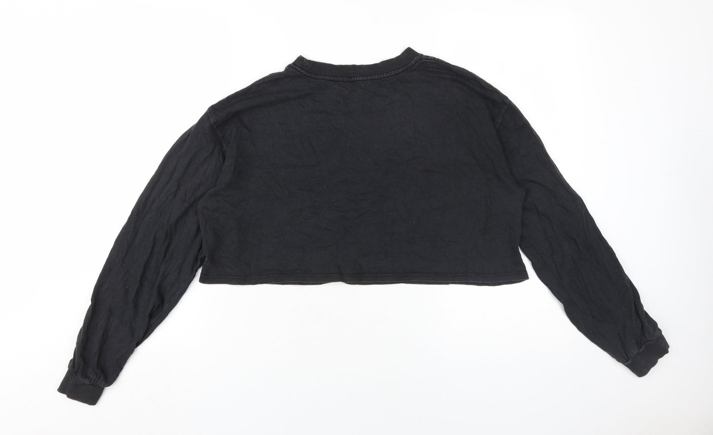 Womens UK Size M Zara Black Cropped Jersey