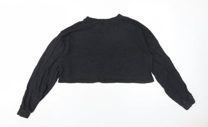 Womens UK Size M Zara Black Cropped Jersey