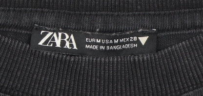 Womens UK Size M Zara Black Cropped Jersey
