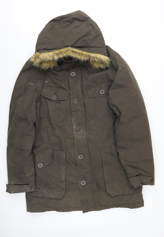 Army & Navy Men's Green Parka Coat L