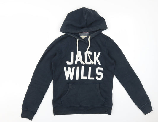 Womens UK Size 8 Jack Wills Black Pullover Hoodie