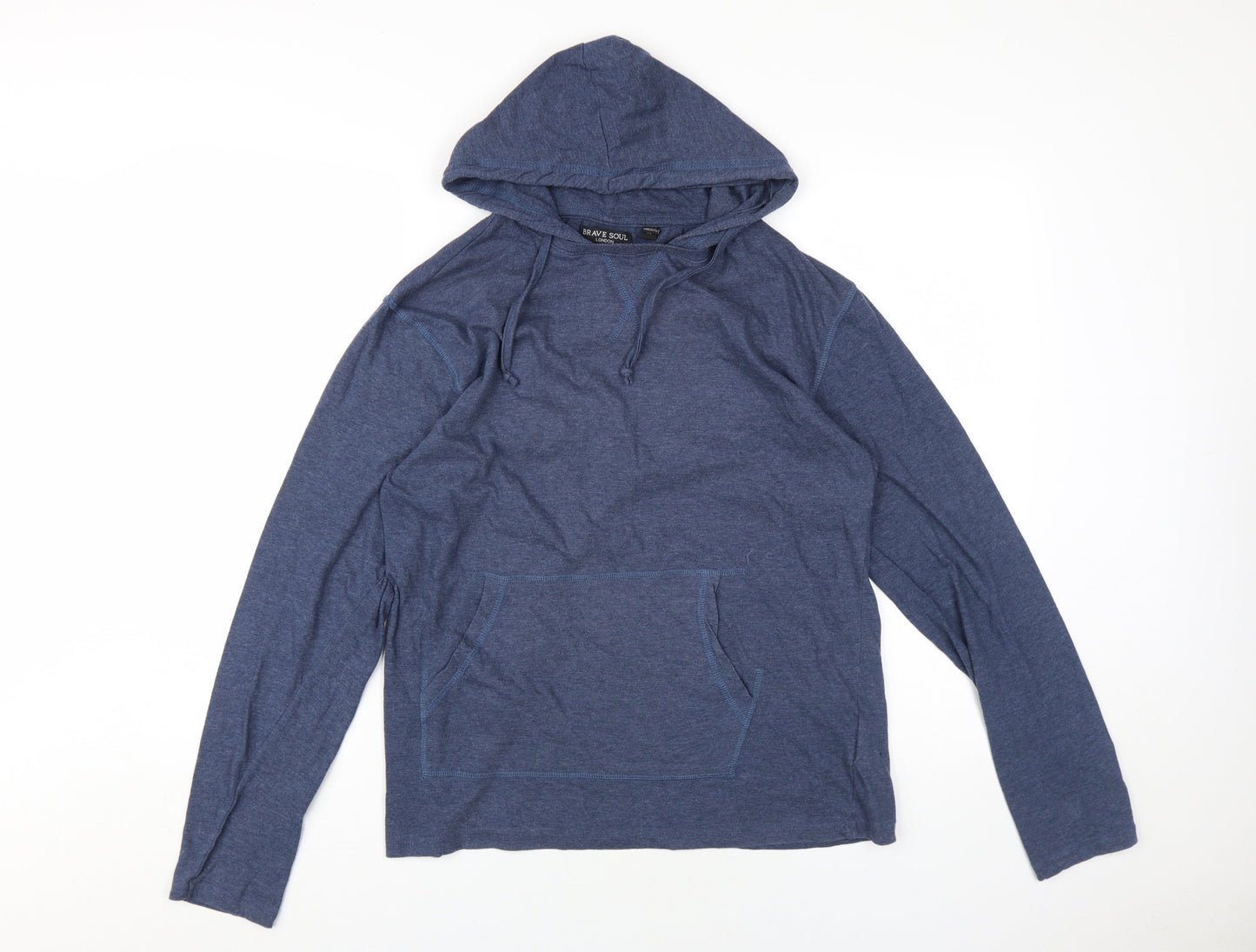 Brave Soul Unisex Blue Pullover Hoodie M