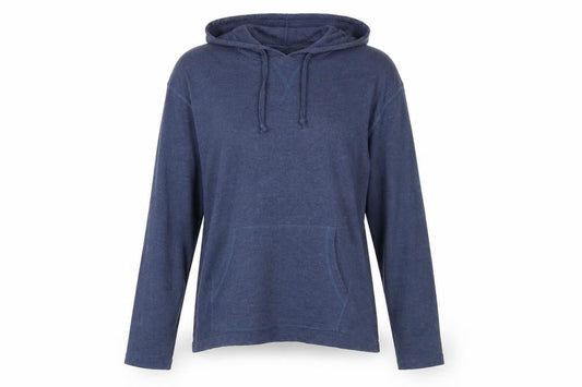 Front view of Brave Soul unisex blue pullover hoodie m