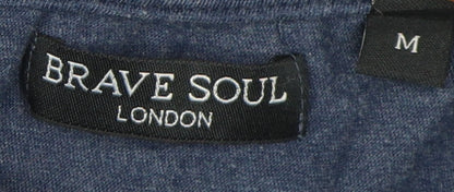 Brave Soul Unisex Blue Pullover Hoodie M