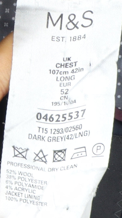 Mens UK Size 42 Marks and Spencer Regular Grey Suit Jacket