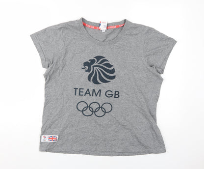 Womens UK Size L Team GB Grey  T-Shirt