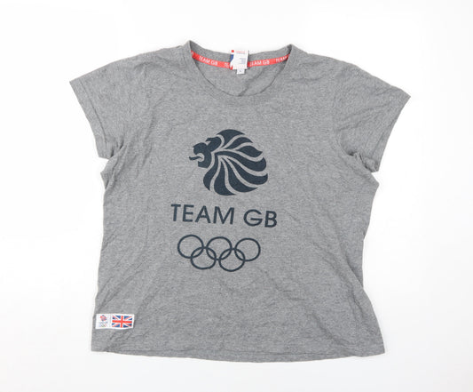 Womens UK Size L Team GB Grey  T-Shirt