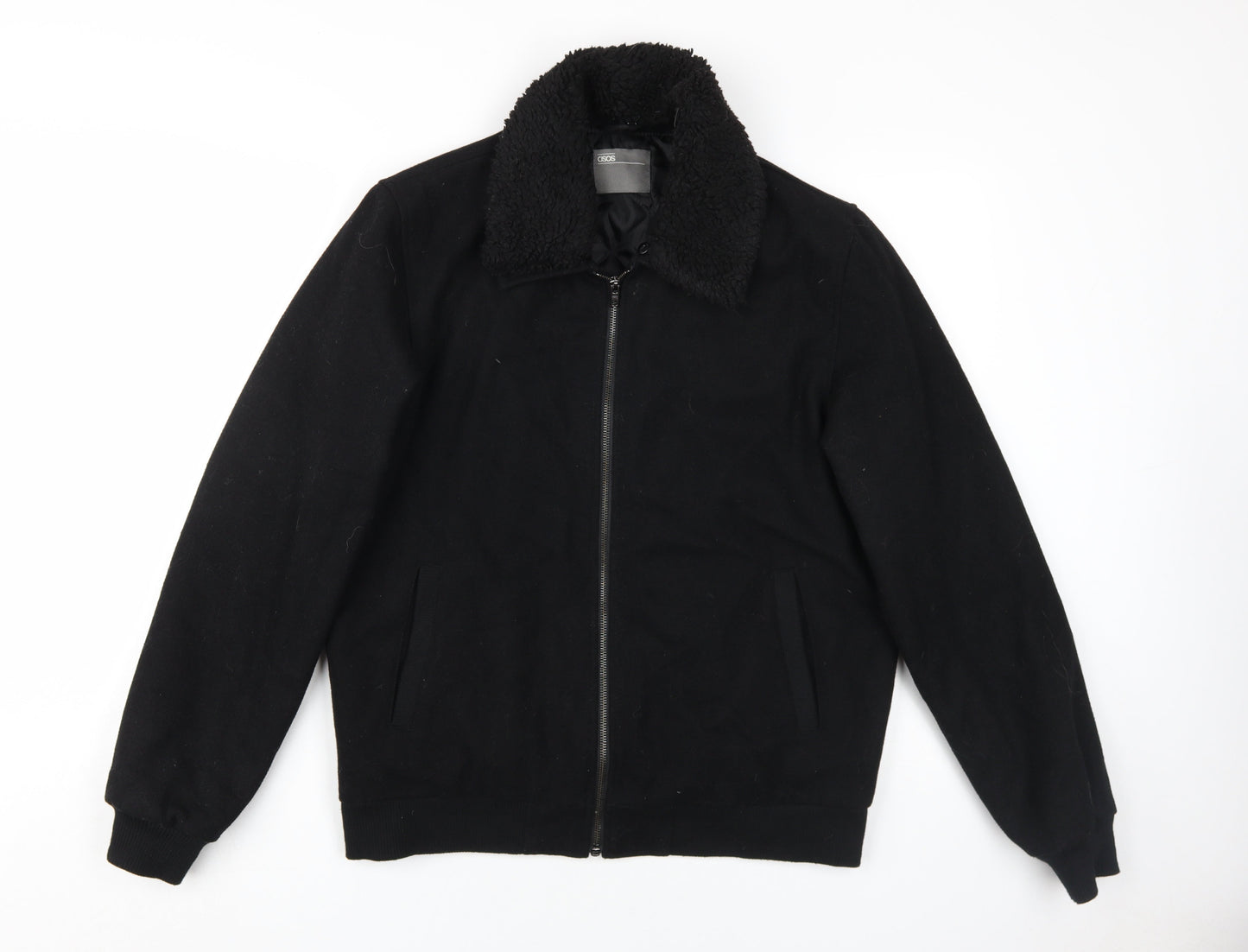 ASOS Men's Black Wool Biker Jacket M