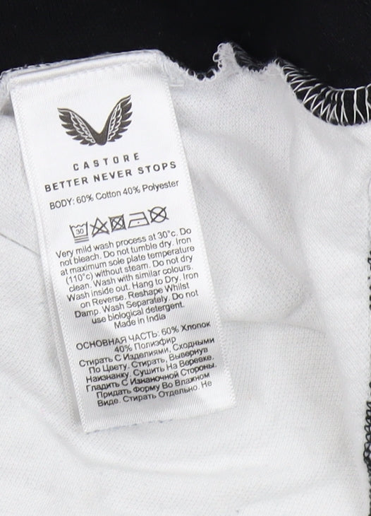 Castore Men's Black White Striped Polo M