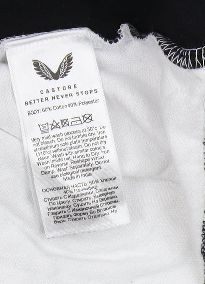 Castore Men's Black White Striped Polo M