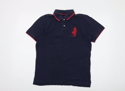 Marlboro Classics Men's Blue Polo Shirt Medium