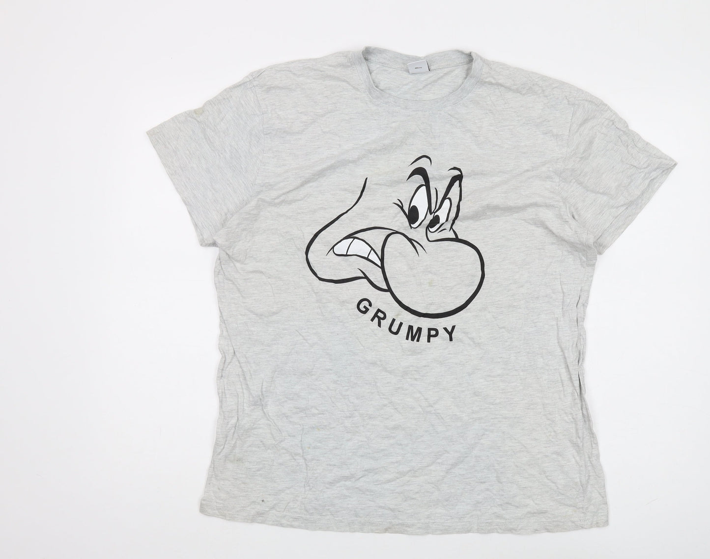 Womens UK Size L Disney Grey Basic T-Shirt