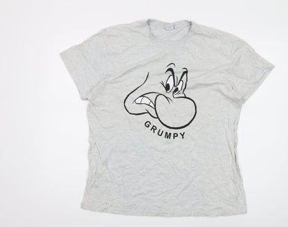 Womens UK Size L Disney Grey Basic T-Shirt
