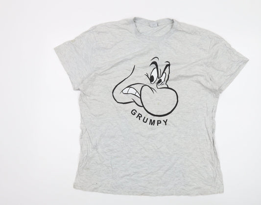 Womens UK Size L Disney Grey Basic T-Shirt