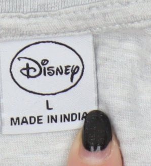 Womens UK Size L Disney Grey Basic T-Shirt