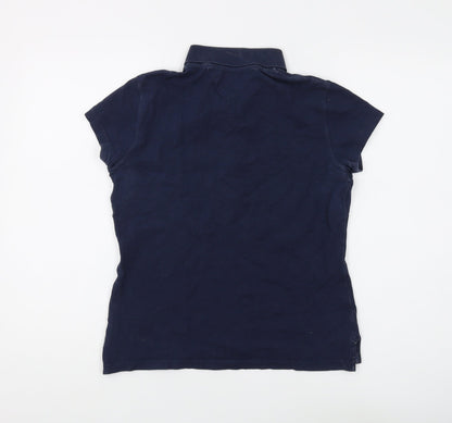 Womens UK Size M Tommy Hilfiger Blue Slim Polo