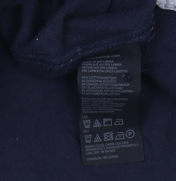 Womens UK Size M Tommy Hilfiger Blue Slim Polo