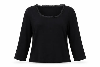 Womens UK Size L Adini Black Basic Blouse