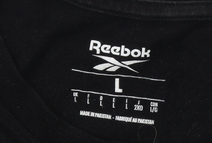 Reebok Men's Black L Short Sleeve Logo T-Shirt