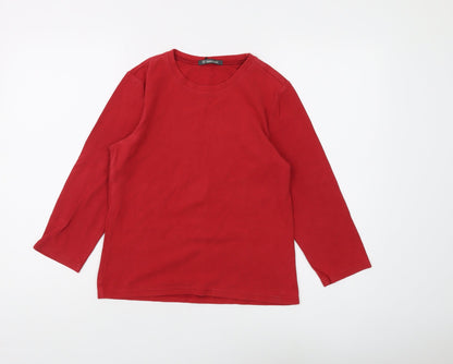 Hawkshead Women's Red Long Sleeve Basic T-Shirt S