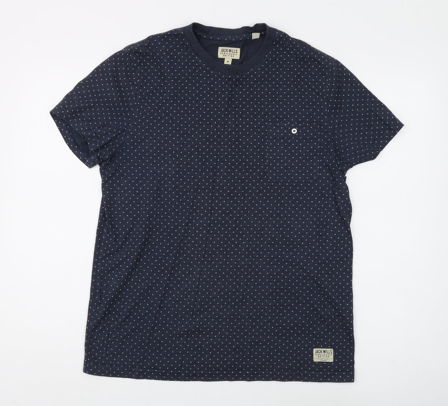 Jack Wills Men's Blue Polka Dot T-Shirt, Size M